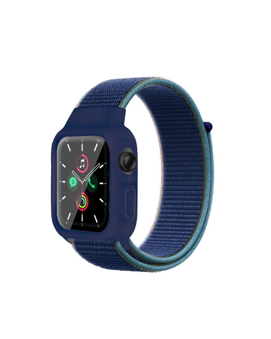 Blue Rugged Nylon Loop Strap with Protective Case for Apple Watch Blue Rugged Nylon Loop Strap with Protective Case for Apple Watch