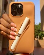 Lipstick Holder Silicone Phone Case - Brown
