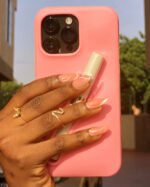 Lipstick Holder Silicone Phone Case - Pink