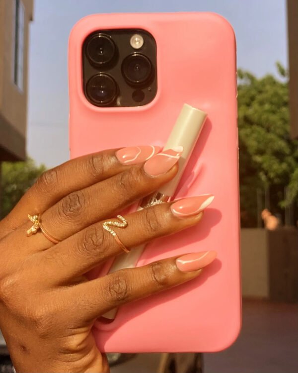 Lipstick Holder Silicone Phone Case - Pink