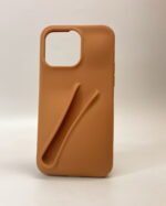 Lipstick Holder Silicone Phone Case - Brown