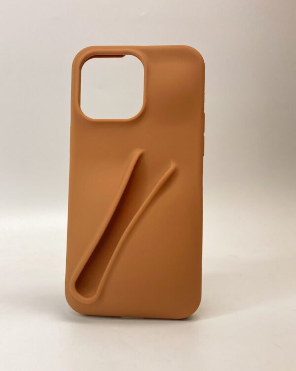 Lipstick Holder Silicone Phone Case - Brown