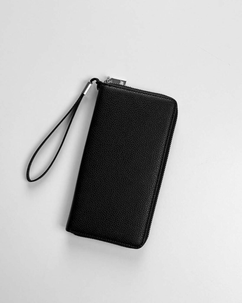 Leather Unisex Cash Purse - Black