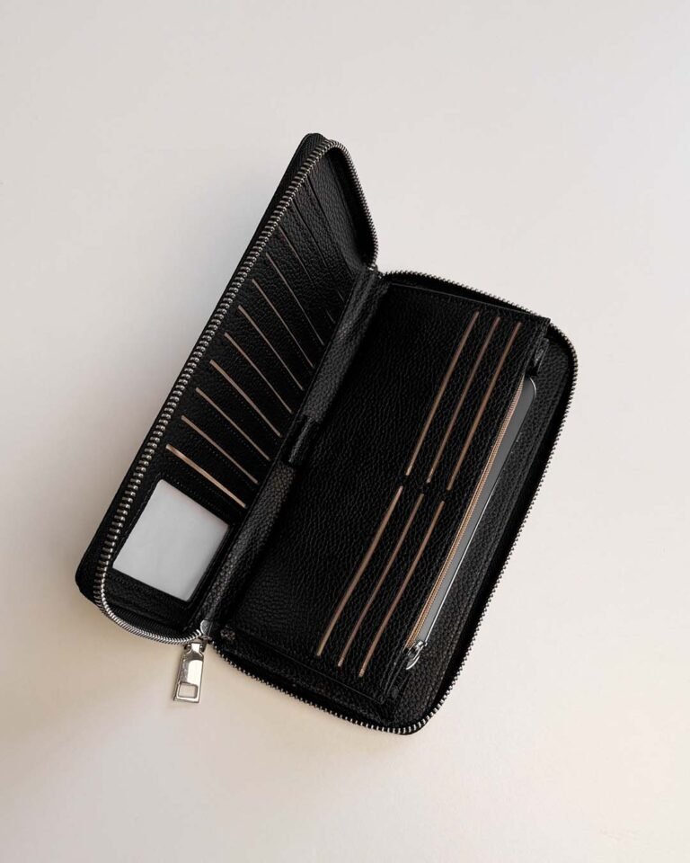 Leather Unisex Cash Purse - Black