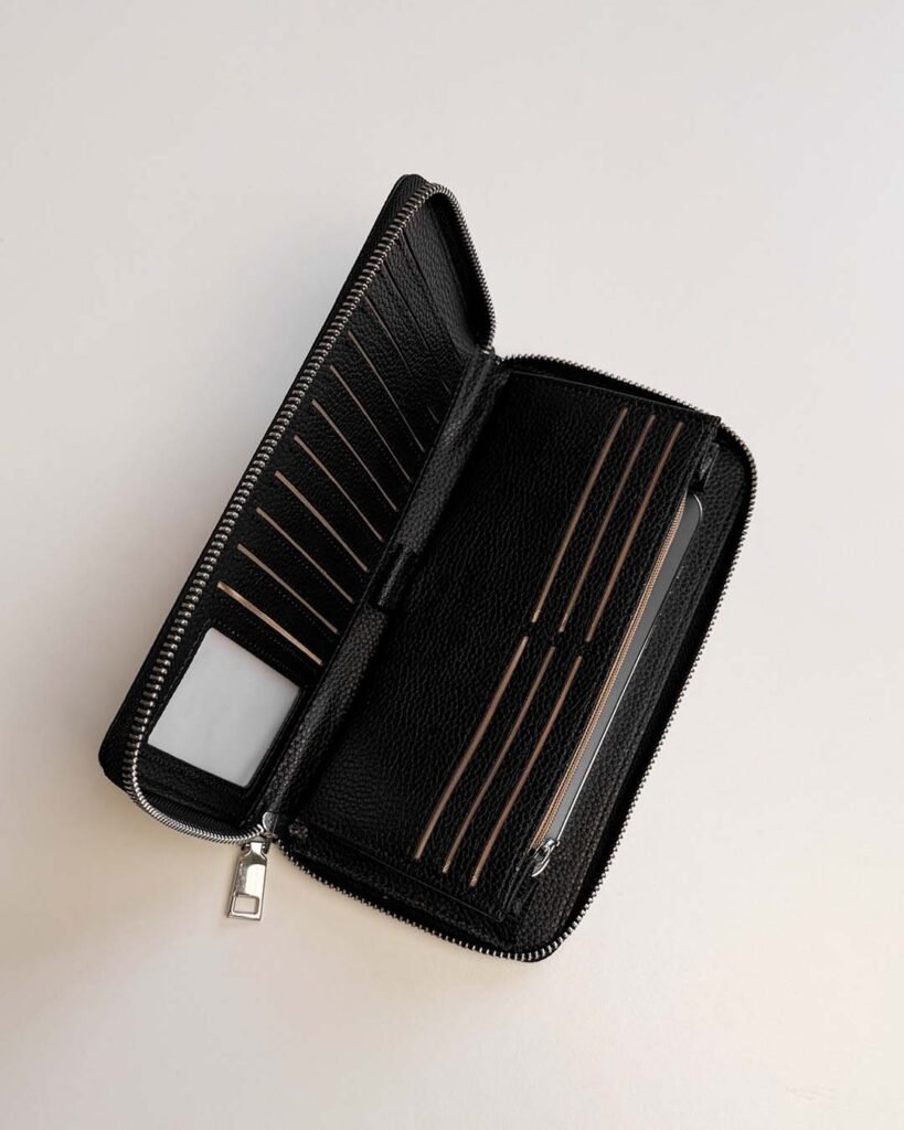 Leather Unisex Cash Purse - Black