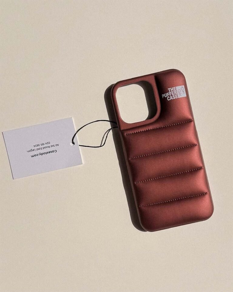Puffer Phone Case For 15 Pro Max - Metallic Maroon