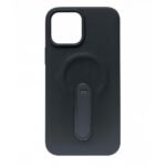 Black Magnetic Leather Kickstand Case - 16 Pro Max