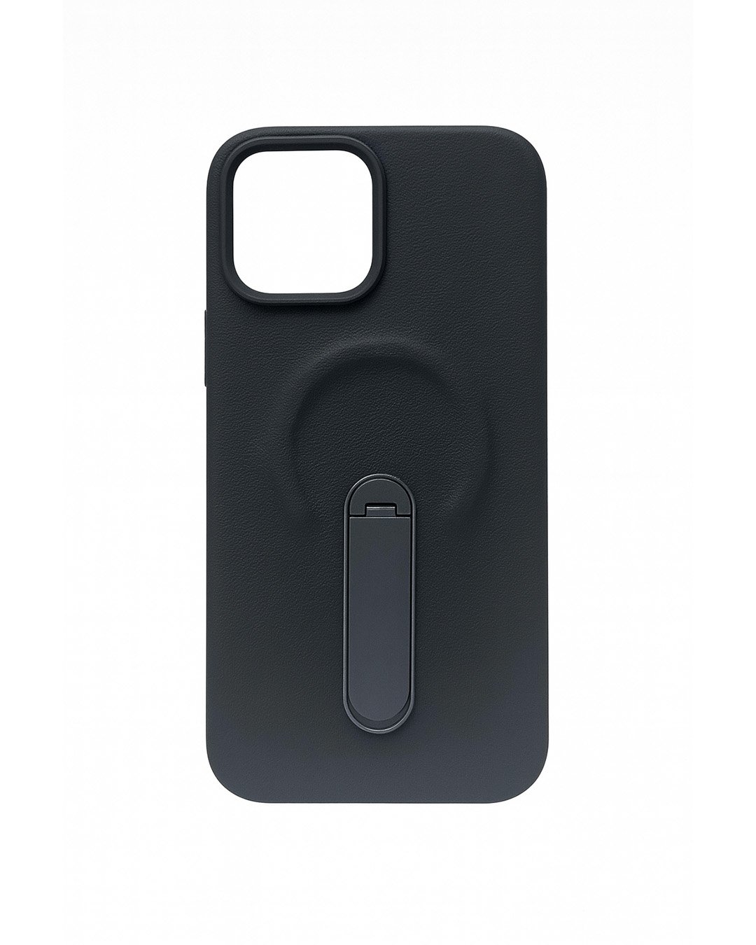 Black Magnetic Leather Kickstand Case - 16 Pro Max
