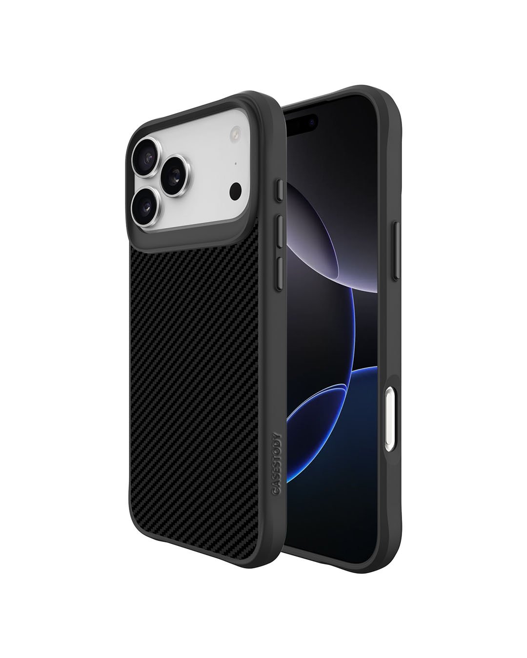 CS Carbon Fiber Phone Case with Shock Pocket Technology, Anti-Scratch, Raised Edges, and Rubber Grip
