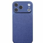 Blue leather iPhone case for 17 Pro Max