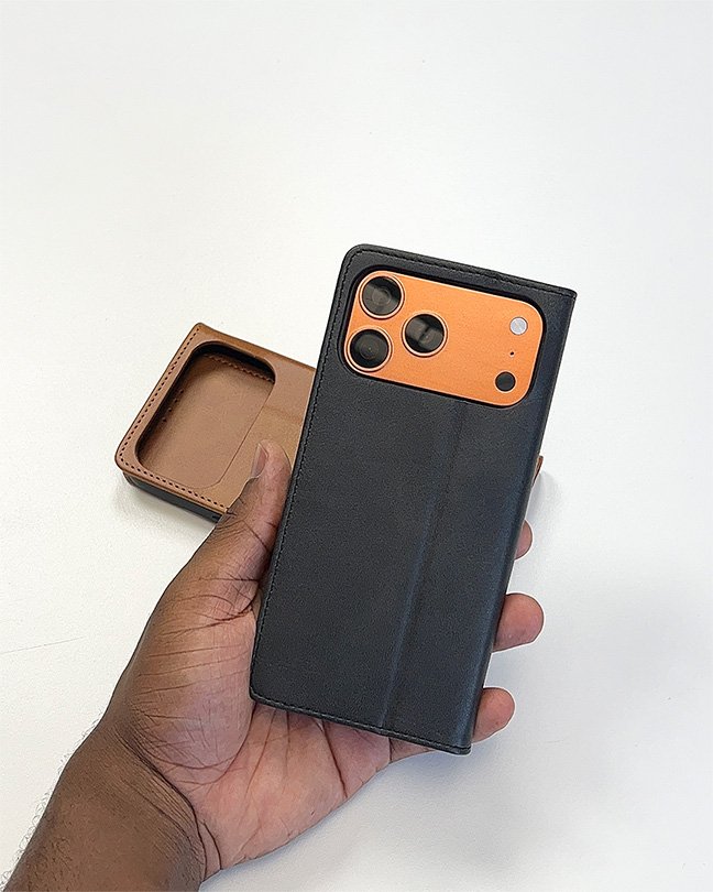 leather flip Case for 17 Pro Max