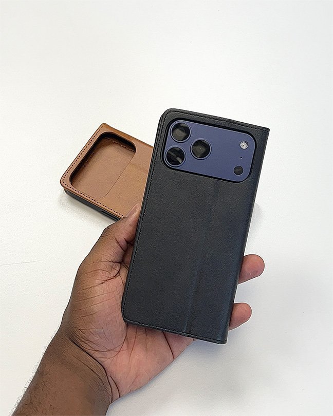 leather flip Case for 17 Pro Max