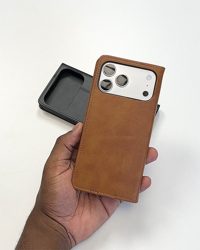 leather flip Case for 17 Pro Max