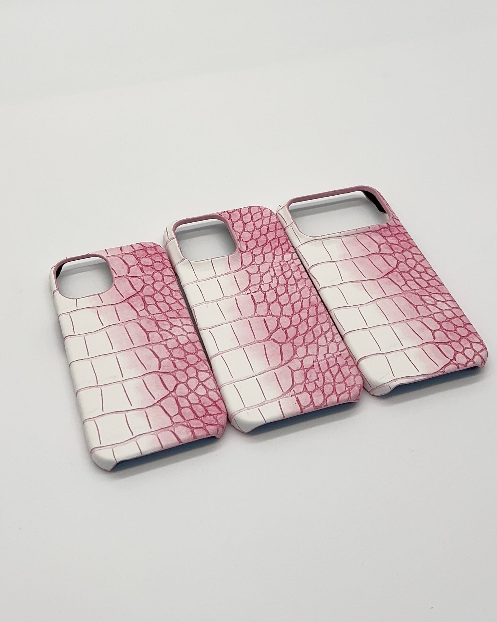 Pink Mirage leather iPhone case Pink Mirage Leather iPhone Case - Image 1